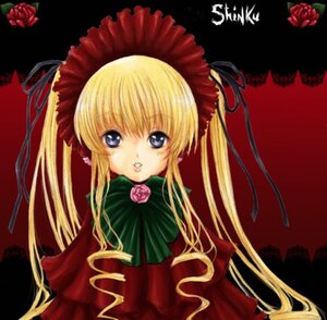 Rating: Safe Score: 0 Tags: 1girl blonde_hair blue_eyes bonnet bow bowtie dress flower green_bow green_neckwear image long_hair long_sleeves looking_at_viewer pink_flower pink_rose red_capelet red_dress red_flower red_rose rose shinku simple_background solo twintails upper_body User: admin
