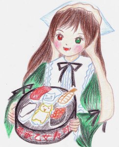 Rating: Safe Score: 0 Tags: 1girl brown_hair dress green_dress green_eyes head_scarf heterochromia image long_hair long_sleeves looking_at_viewer open_mouth red_eyes simple_background smile solo suiseiseki traditional_media User: admin