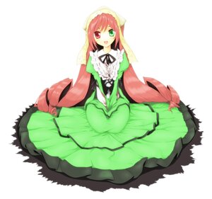 Rating: Safe Score: 0 Tags: 1girl :d dress frills full_body green_dress green_eyes heterochromia image long_hair long_sleeves looking_at_viewer open_mouth red_eyes sitting smile solo suiseiseki twintails very_long_hair white_background User: admin