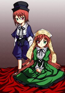 Rating: Safe Score: 0 Tags: 2girls brown_hair dress frills green_dress green_eyes hat heterochromia image long_hair long_sleeves looking_at_viewer multiple_girls pair red_eyes siblings sisters souseiseki suiseiseki twins very_long_hair User: admin