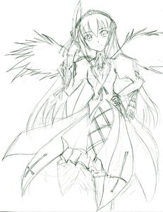 Rating: Safe Score: 0 Tags: 1girl dress frills greyscale hairband image long_hair long_sleeves looking_at_viewer monochrome simple_background sketch solo suigintou white_background wings User: admin