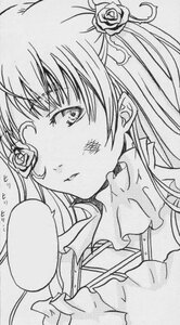 Rating: Safe Score: 0 Tags: 1girl blush flower frills greyscale hair_flower hair_ornament image kirakishou monochrome ribbon rose solo User: admin