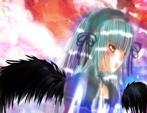 Rating: Safe Score: 0 Tags: 1girl bangs black_wings closed_mouth dress feathers hair_ribbon image long_hair long_sleeves looking_at_viewer red_eyes ribbon silver_hair smile solo suigintou upper_body wings User: admin