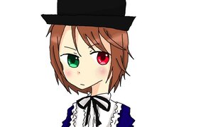 Rating: Safe Score: 0 Tags: 1girl bangs black_headwear black_ribbon blush brown_hair closed_mouth collar dress frills green_eyes hat heterochromia image long_sleeves looking_at_viewer red_eyes ribbon short_hair simple_background solo souseiseki suiseiseki top_hat upper_body white_background User: admin