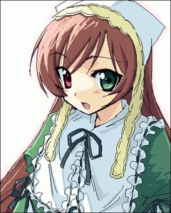 Rating: Safe Score: 0 Tags: 1girl :o auto_tagged black_border brown_hair dress frills green_dress green_eyes head_scarf heterochromia image letterboxed long_hair long_sleeves open_mouth red_eyes simple_background solo suiseiseki upper_body User: admin
