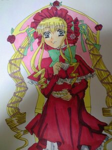 Rating: Safe Score: 0 Tags: 1girl blonde_hair blue_eyes bonnet bow dress drill_hair flower frills image long_hair long_sleeves looking_at_viewer marker_(medium) photo red_dress rose shinku solo standing twin_drills twintails very_long_hair User: admin