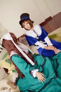 Rating: Safe Score: 0 Tags: 2girls blue_dress brown_hair dress green_dress hat long_hair long_sleeves multiple_cosplay multiple_girls short_hair siblings sisters sitting souseiseki suiseiseki tagme twins User: admin