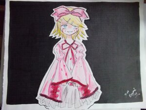 Rating: Safe Score: 0 Tags: 1girl blonde_hair blood blood_on_face bloody_clothes blue_eyes bow dress eyepatch hair_bow hair_ornament hairclip hinaichigo image kagamine_rin long_sleeves photo pink_dress short_hair signature sleeves_past_wrists solo tears traditional_media watercolor_(medium) User: admin
