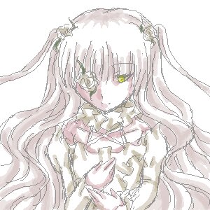 Rating: Safe Score: 0 Tags: 1girl bangs closed_mouth dress flower frills green_eyes image kirakishou long_hair looking_at_viewer simple_background solo upper_body very_long_hair white_background User: admin