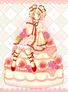 Rating: Safe Score: 0 Tags: 1girl argyle argyle_background blonde_hair checkered checkered_background checkered_floor dress flower food fruit green_eyes hairband hinaichigo image pink_flower pink_rose red_flower red_rose ribbon rose short_hair solo strawberry tile_floor tiles User: admin