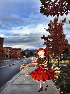 Rating: Safe Score: 0 Tags: 1girl blonde_hair blue_eyes blue_sky bonnet bow capelet cloud day dress drill_hair flower frills image long_hair long_sleeves outdoors railing red_capelet red_dress ringlets rose shinku shoes sky solo standing tree twin_drills twintails very_long_hair User: admin