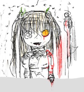 Rating: Safe Score: 0 Tags: 1girl blood eighth_note flower hair_ornament image insect kirakishou long_hair monochrome musical_note smile solo User: admin