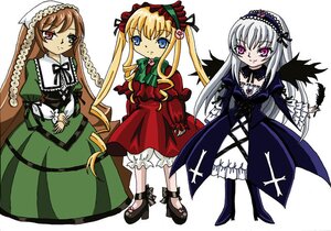 Rating: Safe Score: 0 Tags: 3girls blonde_hair blue_eyes bow brown_hair dress frills full_body green_neckwear hairband hat heterochromia image long_hair long_sleeves looking_at_viewer multiple multiple_girls red_dress red_eyes shinku standing suigintou suiseiseki tagme twintails very_long_hair wings User: admin