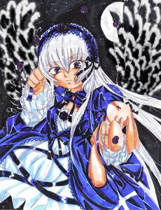 Rating: Safe Score: 0 Tags: 1girl black_ribbon blush dress frills hairband image lolita_fashion lolita_hairband long_hair long_sleeves looking_at_viewer ribbon silver_hair solo suigintou very_long_hair wings User: admin