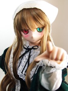 Rating: Safe Score: 0 Tags: 1girl bangs blonde_hair blurry closed_mouth depth_of_field doll dress foreshortening frills frown green_eyes heterochromia long_hair long_sleeves looking_at_viewer outstretched_arm outstretched_hand pointing_at_viewer red_eyes solo suiseiseki upper_body very_long_hair User: admin