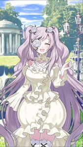 Rating: Safe Score: 0 Tags: 1girl :d breasts closed_eyes dress flower frills hair_flower hair_ornament image kirakishou long_hair open_mouth rose smile solo thighhighs twintails very_long_hair white_dress white_flower white_rose User: admin