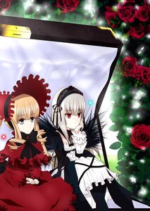 Rating: Safe Score: 0 Tags: 2girls black_rose blonde_hair blue_eyes bonnet dress drill_hair flower frills hairband hat image long_hair long_sleeves multiple_girls pair pink_flower pink_rose purple_rose red_eyes red_flower red_rose rose rose_petals shinku silver_hair suigintou thorns wings User: admin