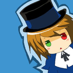 Rating: Safe Score: 0 Tags: 1boy 1girl :o blue_background blue_headwear brown_hair chibi green_eyes hat image simple_background solo souseiseki top_hat User: admin