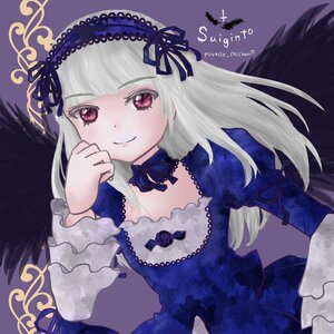 Rating: Safe Score: 0 Tags: 1girl black_wings closed_mouth detached_collar dress feathered_wings feathers flower frills hairband image lolita_hairband long_hair long_sleeves looking_at_viewer puffy_sleeves red_eyes ribbon silver_hair smile solo suigintou wings User: admin