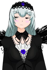 Rating: Safe Score: 0 Tags: 1girl black_dress blue_flower blue_rose blurry blush dress flower frills hairband half-closed_eyes image lolita_hairband long_hair long_sleeves rose silver_hair simple_background solo suigintou upper_body white_background User: admin