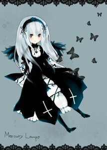 Rating: Safe Score: 0 Tags: 1girl black_dress blue_butterfly boots bug butterfly butterfly_hair_ornament dress flower frills full_body hairband heterochromia image insect knee_boots lolita_hairband long_hair long_sleeves looking_at_viewer puffy_sleeves red_eyes ribbon rose silver_hair simple_background solo suigintou wings User: admin