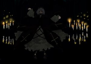 Rating: Safe Score: 0 Tags: 1girl candle candlestand cross dark dress frills holding image lamppost lantern night solo suigintou User: admin