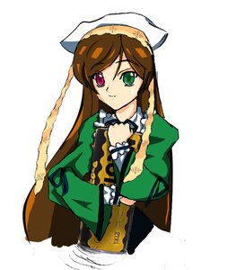 Rating: Safe Score: 0 Tags: 1girl auto_tagged brown_hair dress frills green_dress green_eyes head_scarf heterochromia holding image long_hair long_sleeves looking_at_viewer red_eyes simple_background solo suiseiseki very_long_hair watering_can white_background User: admin