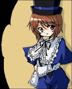 Rating: Safe Score: 0 Tags: 1girl blue_dress brown_hair dress frills green_eyes hat heterochromia image long_sleeves looking_at_viewer red_eyes solo souseiseki top_hat User: admin