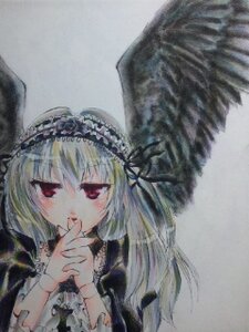 Rating: Safe Score: 0 Tags: 1girl bangs black_dress black_ribbon black_wings detached_collar dress frills hairband image long_hair long_sleeves looking_at_viewer red_eyes ribbon simple_background solo suigintou upper_body wings User: admin