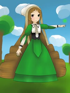 Rating: Safe Score: 0 Tags: 1girl auto_tagged blue_sky blush brown_hair cloud day dress green_dress green_eyes green_nails hat heterochromia image long_hair nail_polish outdoors red_eyes sky solo suiseiseki User: admin