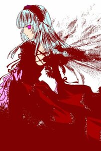 Rating: Safe Score: 0 Tags: 1girl dress frills hairband image lolita_hairband long_hair long_sleeves looking_at_viewer looking_back red_dress silver_hair simple_background solo suigintou wings User: admin