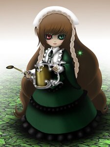 Rating: Safe Score: 0 Tags: 1girl brown_hair dress frills full_body green_dress green_eyes heterochromia holding image long_hair long_sleeves looking_at_viewer red_eyes solo suiseiseki very_long_hair watering_can User: admin