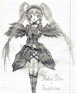 Rating: Safe Score: 0 Tags: 1girl black_wings chain-link_fence dress feathered_wings fence greyscale hairband image long_hair long_sleeves looking_at_viewer monochrome open_mouth solo standing suigintou twintails wings User: admin