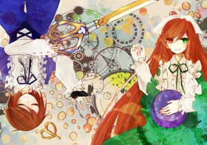 Rating: Safe Score: 0 Tags: 2girls brown_hair closed_eyes dress frills green_eyes head_scarf heterochromia image long_hair long_sleeves multiple_girls pair red_eyes ribbon short_hair siblings sisters smile souseiseki suiseiseki twins User: admin