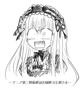 Rating: Safe Score: 0 Tags: 1girl frills greyscale hairband image lolita_hairband long_hair monochrome open_mouth simple_background solo suigintou upper_body white_background User: admin