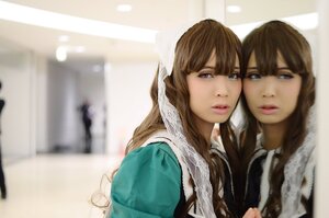 Rating: Safe Score: 0 Tags: 2girls bangs blurry blurry_foreground brown_hair depth_of_field lips long_hair looking_at_viewer multiple_cosplay multiple_girls red_eyes tagme User: admin