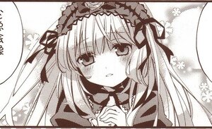 Rating: Safe Score: 0 Tags: 1girl blush dress hairband image lolita_hairband long_hair long_sleeves looking_at_viewer monochrome ribbon solo suigintou User: admin