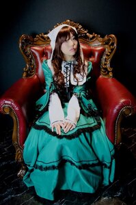 Rating: Safe Score: 0 Tags: 1girl blue_dress brown_hair chair corset dress frills full_body long_hair long_sleeves looking_at_viewer sitting solo suiseiseki User: admin