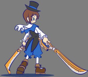 Rating: Safe Score: 0 Tags: 1boy auto_tagged boots brown_footwear brown_hair green_eyes hat image looking_back pants solo souseiseki standing top_hat weapon User: admin