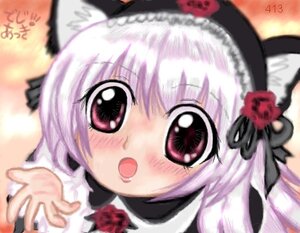 Rating: Safe Score: 3 Tags: 1girl animal_ears blurry blurry_background blurry_foreground blush cat_ears depth_of_field eyebrows_visible_through_hair flower hair_flower hair_ornament image looking_at_viewer motion_blur open_mouth red_flower red_rose rose signature solo suigintou User: admin