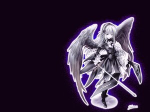 Rating: Safe Score: 0 Tags: 1girl angel_wings auto_tagged dress feathered_wings feathers frills hairband holding_weapon image long_hair long_sleeves looking_at_viewer ribbon solo suigintou sword weapon wings User: admin