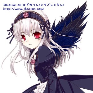 Rating: Safe Score: 0 Tags: 1girl black_dress black_wings dress flower frills hairband image juliet_sleeves long_hair long_sleeves looking_at_viewer puffy_sleeves red_eyes ribbon rose silver_hair simple_background solo suigintou white_background wings User: admin