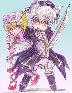 Rating: Safe Score: 0 Tags: 2girls animal_ears blonde_hair bloomers dress hat hinaichigo image multiple_girls pair red_eyes ribbon short_hair suigintou sword weapon User: admin