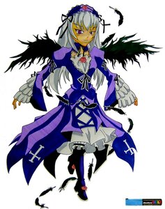 Rating: Safe Score: 0 Tags: 1girl black_wings detached_collar dress feathers flower frills full_body hairband image lolita_hairband long_hair long_sleeves looking_at_viewer silver_hair solo standing suigintou very_long_hair white_background wings User: admin