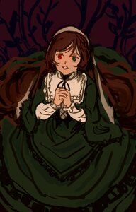 Rating: Safe Score: 0 Tags: 1girl brown_hair dress frills green_dress green_eyes hairband heterochromia image long_hair long_sleeves looking_at_viewer red_eyes solo suiseiseki very_long_hair User: admin