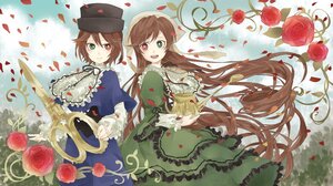 Rating: Safe Score: 0 Tags: 2girls brown_hair dress flower green_dress green_eyes hat heterochromia holding_hands image long_hair long_sleeves multiple_girls open_mouth pair petals red_eyes red_flower red_rose rose rose_petals short_hair siblings sisters smile souseiseki suiseiseki twins very_long_hair User: admin