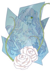 Rating: Safe Score: 0 Tags: 1girl dress flower frills hair_ornament image kirakishou long_hair rose solo thorns traditional_media two_side_up white_flower white_rose yellow_eyes User: admin