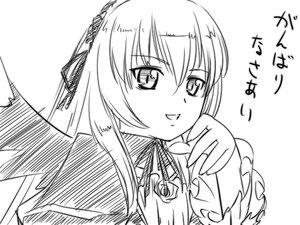 Rating: Safe Score: 0 Tags: 1girl bangs blush eyebrows_visible_through_hair greyscale hair_ribbon hairband image long_hair long_sleeves looking_at_viewer monochrome ribbon simple_background smile solo suigintou upper_body white_background User: admin