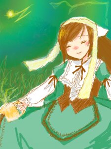 Rating: Safe Score: 0 Tags: 1girl auto_tagged brown_hair closed_eyes cup dress green_background green_dress holding holding_cup image long_hair long_sleeves simple_background smile solo suiseiseki very_long_hair watering_can User: admin