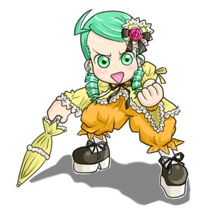 Rating: Safe Score: 0 Tags: 1girl ahoge broom closed_umbrella dress drill_hair flower frills full_body green_eyes green_hair hair_ornament image kanaria long_sleeves open_mouth rose shadow solo umbrella white_background User: admin